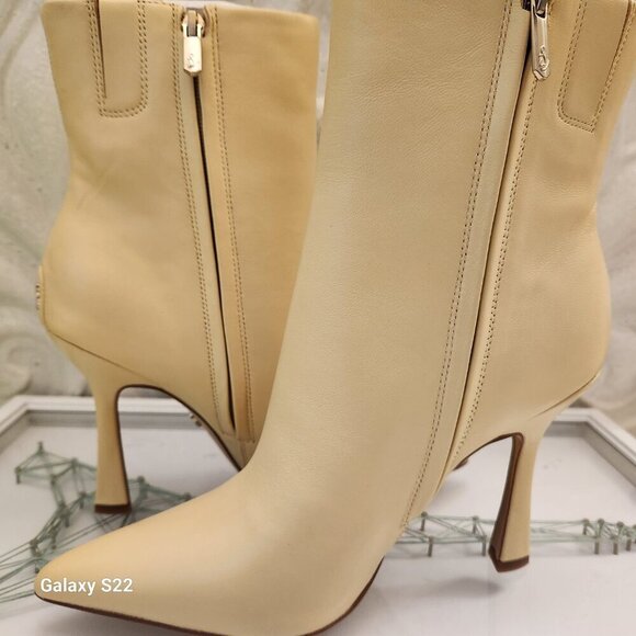 Sam Edelman Ella Pointed Toe Bootie Eggshell. Leather. NIB.  US 7.5 - Picture 5 of 11